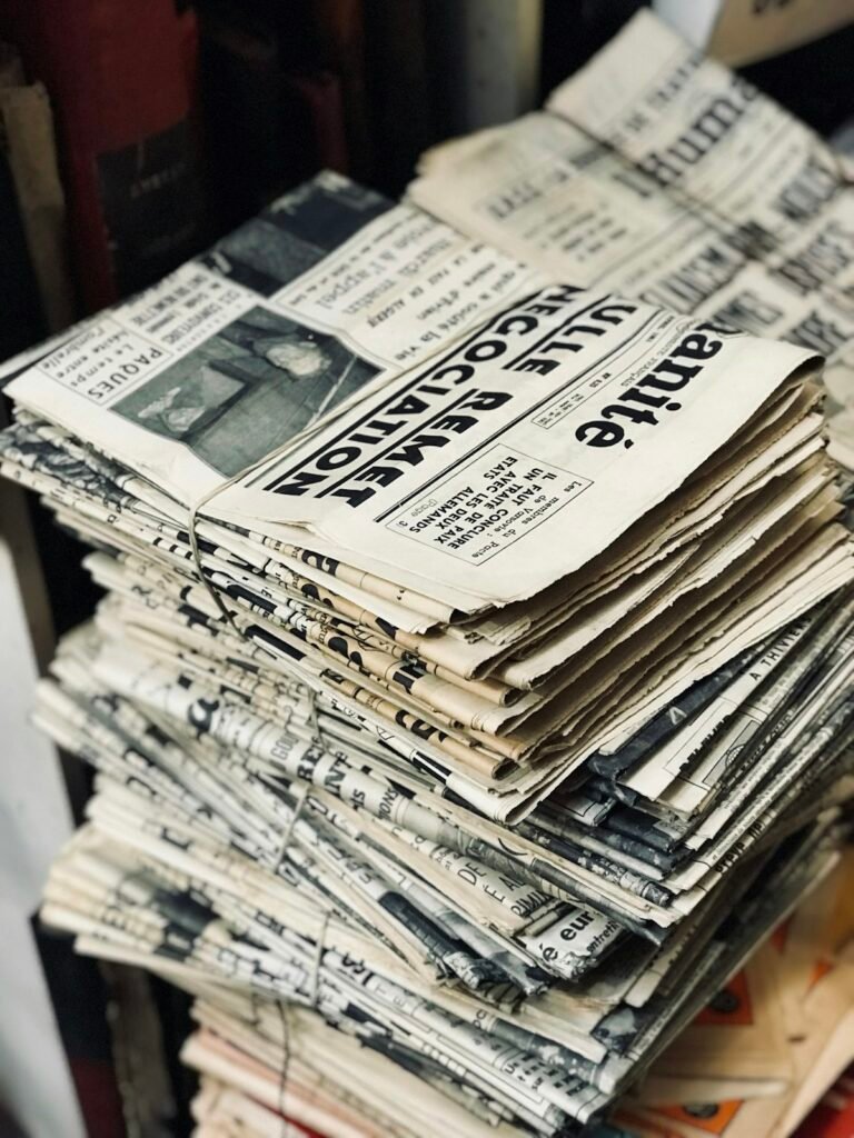 Old newspaper raddi bundle
